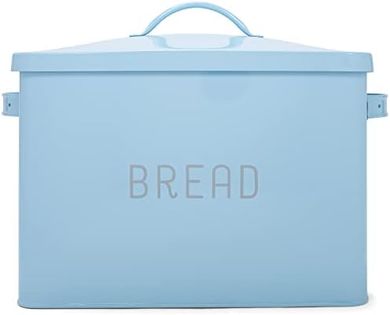 Nat & Jules Large Blue Metal Farmhouse Bread Box (Holds Two Loaves)
