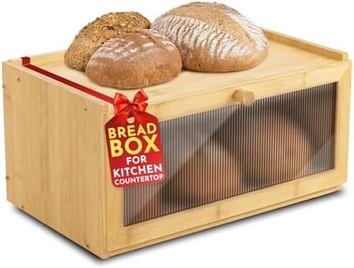 Bamboo Bread Box: Large Capacity, Acrylic Window
