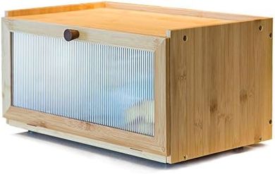 Large Capacity Bamboo Bread Box with Window
