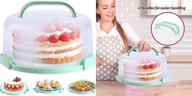 Ohuhu 10-inch Cake & Cupcake Carrier with Lid & Handles
