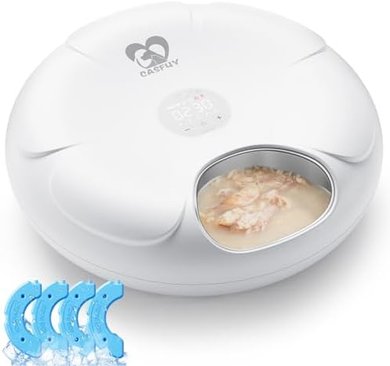 Casfuy Automatic Pet Feeder: Cordless, Rechargeable, Programmable