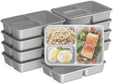 Bentgo Reusable 3-Compartment Food Containers: Lightweight, Durable, BPA-Free