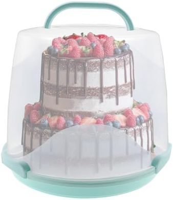 3-Tier Portable Cupcake Carrier with Lid (24 Cupcakes, Blue)
