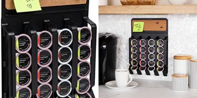 Wall-Mount Single-Serve Pod Organizer (20 Pods, Magnetic/Adhesive)
