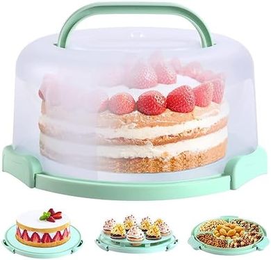 Ohuhu 10-inch Cake & Cupcake Carrier with Handles
