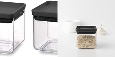 Brabantia Tasty+ Stackable Food Canisters: BPA-free, space-saving, durable jars (2-pack)
