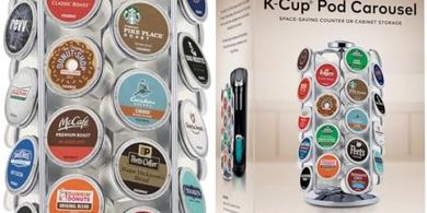 Keurig K-Cup Carousel: Stores 36 Pods, Silver
