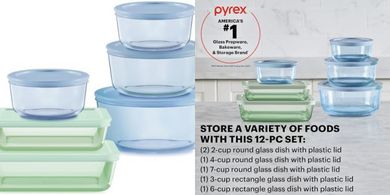 Pyrex Colors Food Storage Set: 6 BPA-Free Containers
