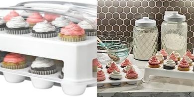 Two-Tier White Cupcake Carrier (24 Cupcakes)
