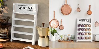 Rustic Wooden K-Cup Organizer for Coffee Bar
