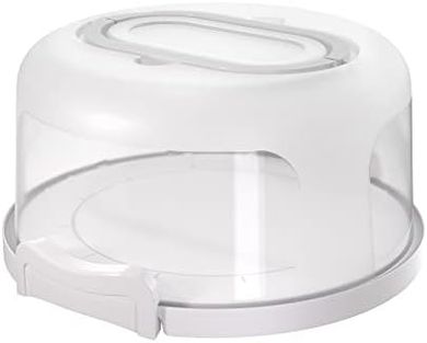 Portable 10-inch Cake & Pie Carrier with 5-Section Tray (White)
