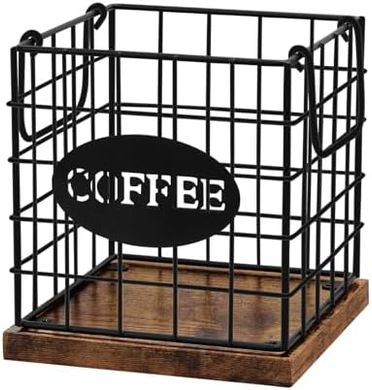 Rustic Wooden Coffee Pod Organizer (Large Capacity)
