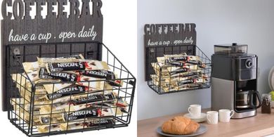 Wall-Mounted Coffee Pod Organizer & Station
