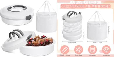 Insulated Pie & Cake Carriers: 3 Round Holders + 2 Containers
