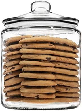 Airtight 1-Gallon Glass Cookie Jar for Food & Laundry Storage
