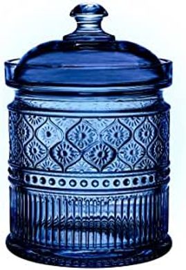 Godinger Crystal Canister Set (Blue, 4x6 inch)
