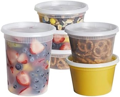 Comfy Gusto Deli Containers: 48-Set Airtight Combo (8, 16, 32 oz)