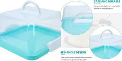 Portable Clear Plastic Cake Carrier with Handle
