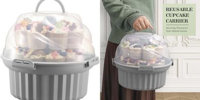 3-Tier Portable Cupcake Carrier (24 Cupcakes, Reusable)
