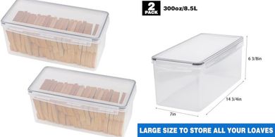 Tiawudi 2-Pack Airtight Bread Boxes (9 Qt/8.5L)
