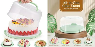 3-in-1 Cake & Cupcake Carrier with Lid & Handles
