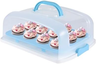 Portable 2-in-1 Cake & Cupcake Carrier (holds 12 cupcakes or large cake)
