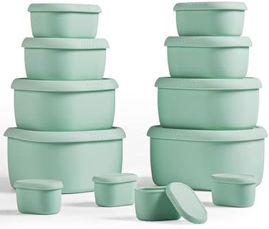 ISSEVE Silicone Food Storage Containers (12pc Set, BPA Free)
