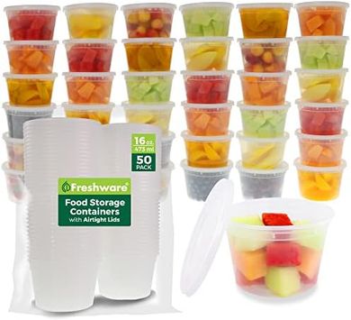 Freshware 50-Piece BPA-Free Leakproof Food Storage Containers
