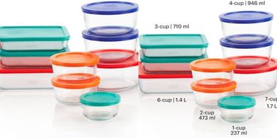 Pyrex Simply Store Glass Food Storage Set: 9 BPA-Free Containers
