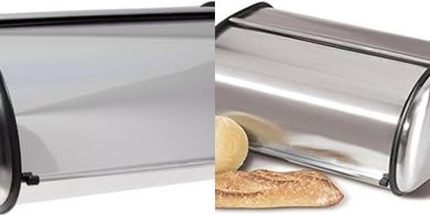 HOME IT Stainless Steel Bread Box: 16.5x10x8" storage
