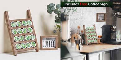 Rustic Farmhouse Coffee K-Cup Organizer & Decor
