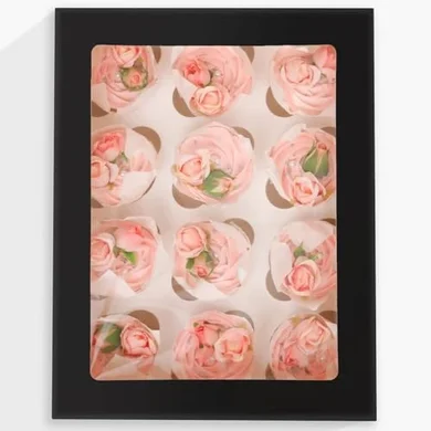 Black 12-Cupcake Carrier Boxes (10-pack, auto-popup, window)