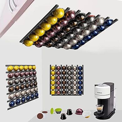 Adjustable Black Wall Mount Nespresso Coffee Pod Holder (10-pack)
