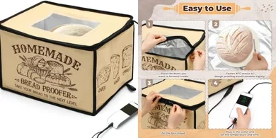 Foldable Bread Proofer with Heater & Timer for Sourdough & More