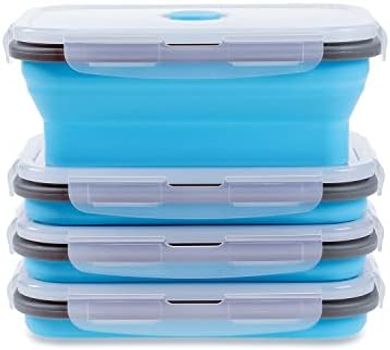 Stackable Silicone Food Storage Containers (4-pack, 27 oz, airtight)
