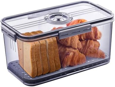 Airtight Bread Box with Lid: Keeps Bread, Toast, & More Fresh