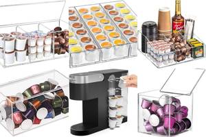 5-Pod Clear Acrylic Coffee Organizer