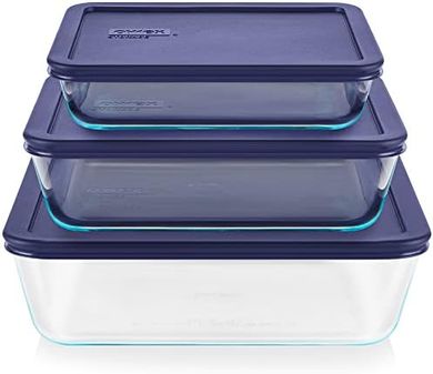 Pyrex Simply Store Glass Food Containers: 3-Piece Set with Lids
