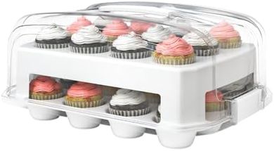 Two-Tier White Cupcake Carrier (24 Cupcakes)
