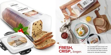 Tafura 5.8L Airtight Bread Box with Red Lid
