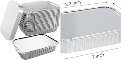 Disposable Aluminum Foil Pans with Lids (50-pack)
