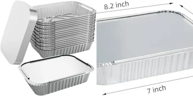 Disposable Aluminum Foil Pans with Lids (50-pack)