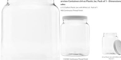 64-ounce BPA-free food-grade plastic jar with leakproof lid
