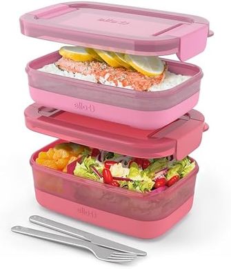 Ello Lunch Stack: BPA-free, airtight bento boxes (2-pack).
