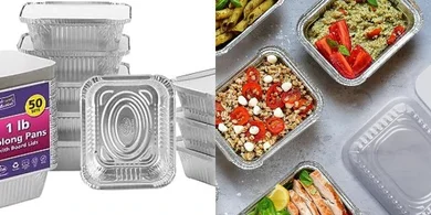 Nicole Home Collection: 50 Disposable Aluminum Pans with Lids (5"x4")