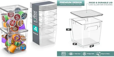 Sorbus K-Cup & Nespresso Pod Storage Bins (4-pack)