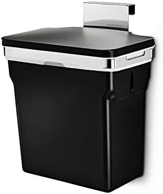 simplehuman 10-liter in-cabinet trash can, heavy-duty steel, black
