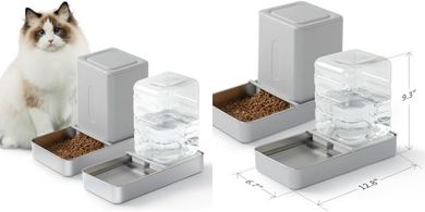 Automatic Stainless Steel Cat Feeder & Elevated Water Dispenser (3.8L)
