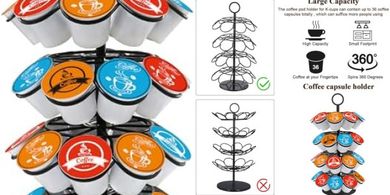 36-Cup Coffee Pod Carousel Organizer
