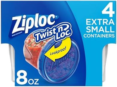 Ziploc Small Round Meal Prep Containers: Reusable, Dishwasher-Safe (4)
